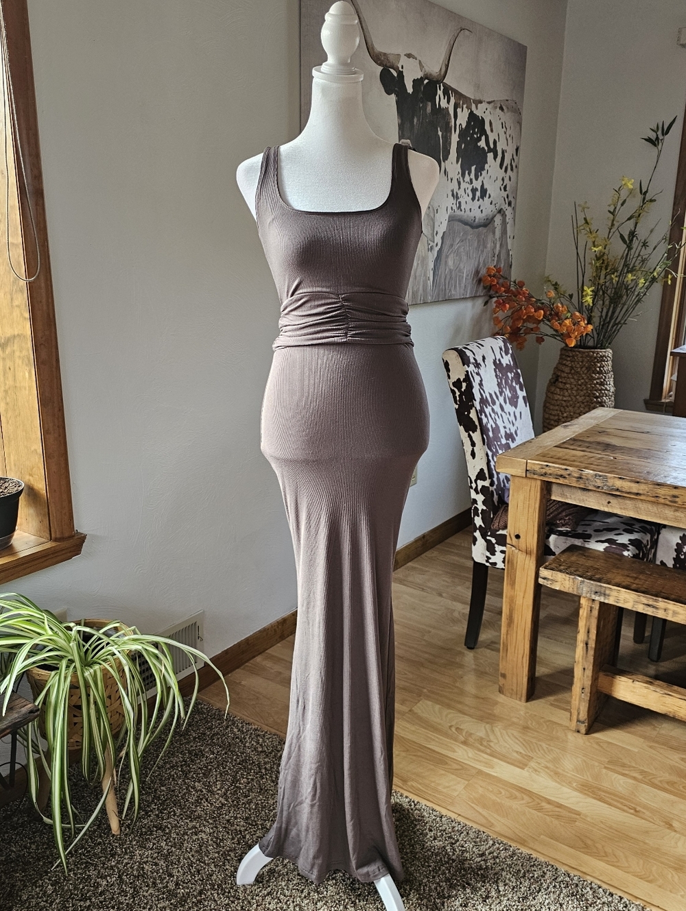 Riot Swim Roxi Ruched Tank Dress Ribbed Ash Size XS - Picture 10 of 14